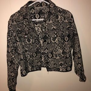 Textured funky print jacket
